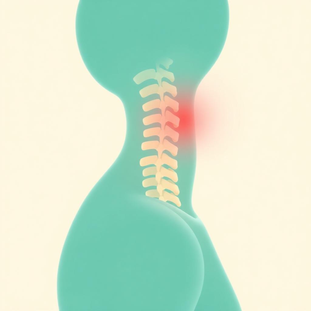 Ilustración anatómica de la columna cervical resaltada
